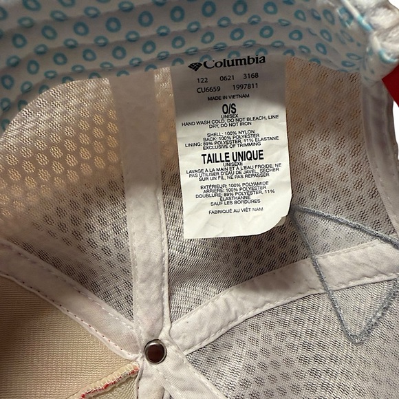 Columbia PFG Tropical Palm Snap Back Trucker Hat Pink & Gray O/S - Picture 6 of 7